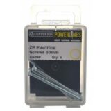 M3.5 x 50mm ZP Electrical Switch & Socket Screws (Pack of 4)