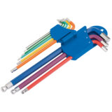 Metric Coloured Extra Long Hex. and Ball End Key Set (9 Piece)